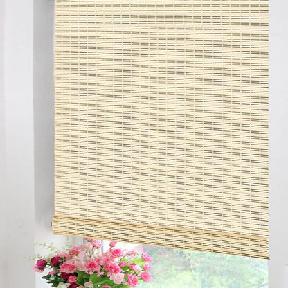 LETAU Cordless Wood Window Roller Shades, Bamboo Light Filtering Window Blinds for Indoor Home
