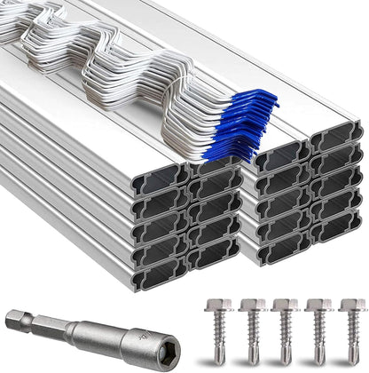 Greenhouse Spring Wire & Lock Channel 6.6 ft - PVC Coated Spring Wire & Aluminum U-Channel Bundle