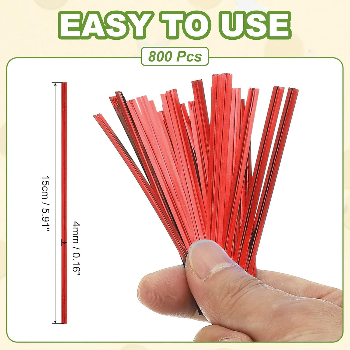 PATIKIL Bag Twist Ties 6 Inch, 800 Pcs Metallic Bread Ties for Treat Plastic Bags Gift Wrapping