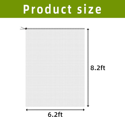 6.2 x 8.2 Feet Insect Bird Barrier Netting Mesh with Drawstring, Garden Bug Netting Plant Cover for
