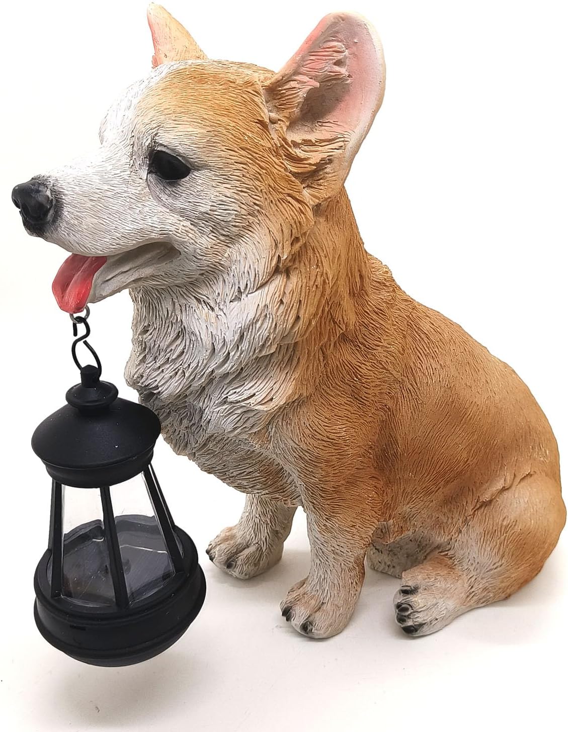 Dog Solar Statues Cute Corgi Solar Light for Outdoor Garden Halloween Decorations Christmas Decor