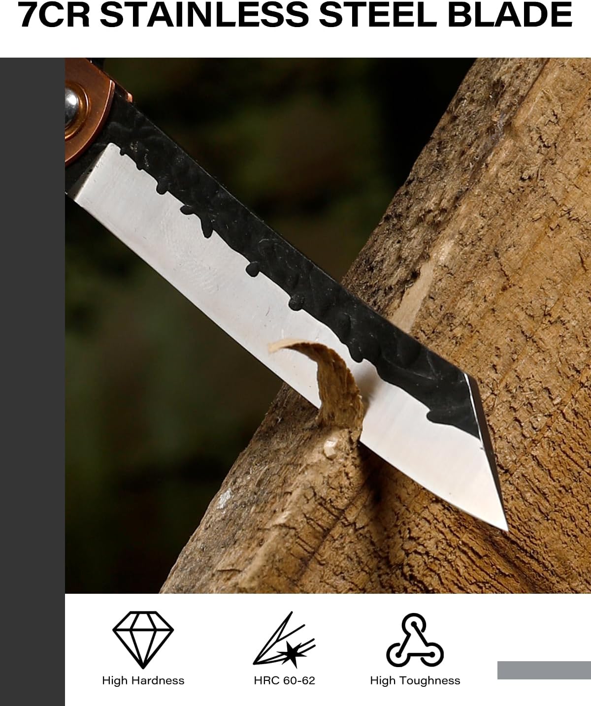 Dispatch EDC Pocket Knife, 2.8" Full Panel Plain Edge Blade Folding Knife with 7Cr13Mov Black