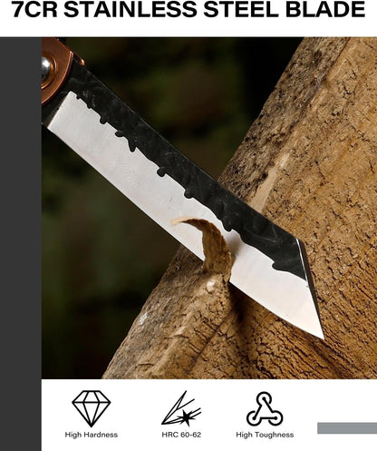 Dispatch EDC Pocket Knife, 2.8" Full Panel Plain Edge Blade Folding Knife with 7Cr13Mov Black