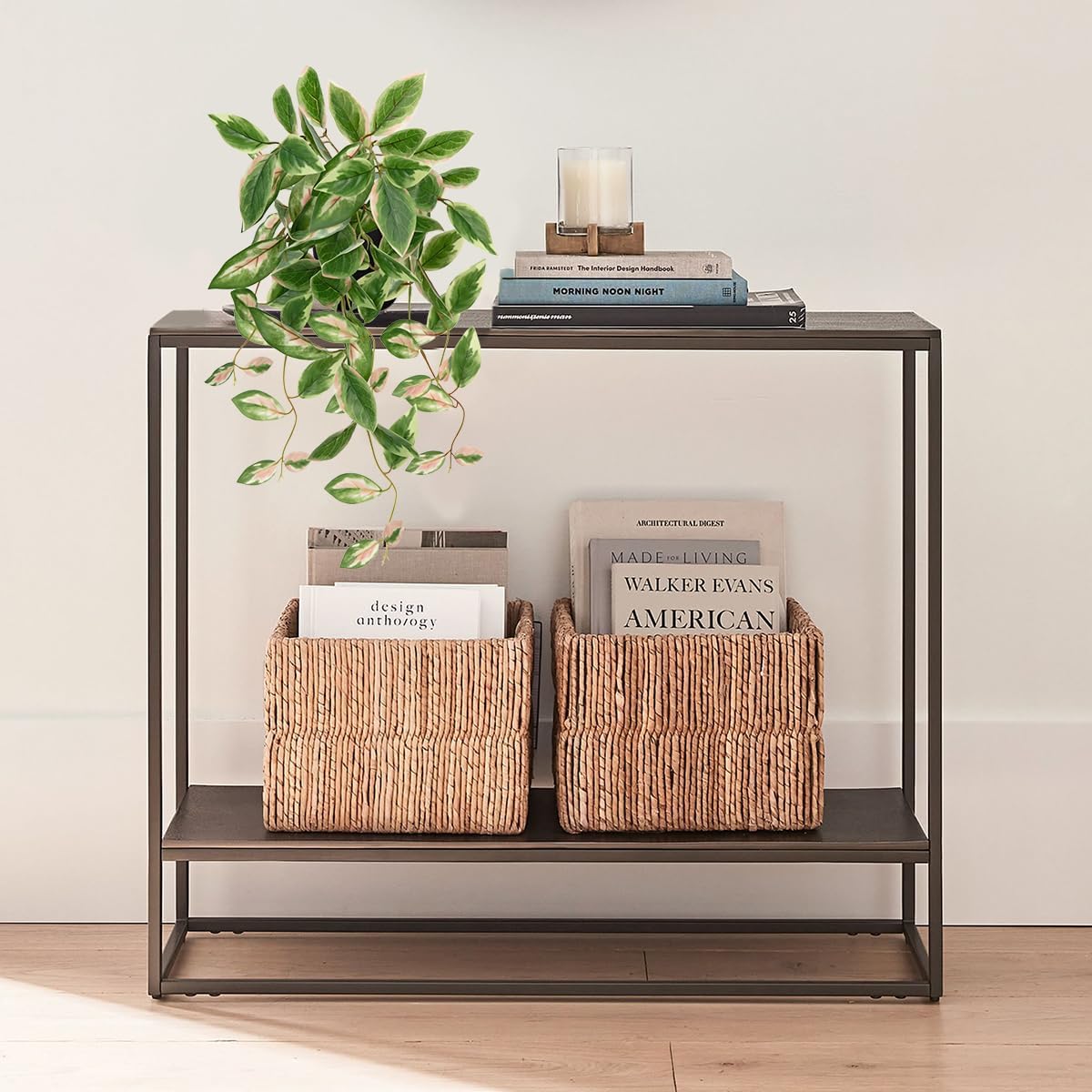 DILATATA Fake Plants Artificial Potted Plants 20 Inch Faux Peperomia Ivy Vine Plant Hanging Plant