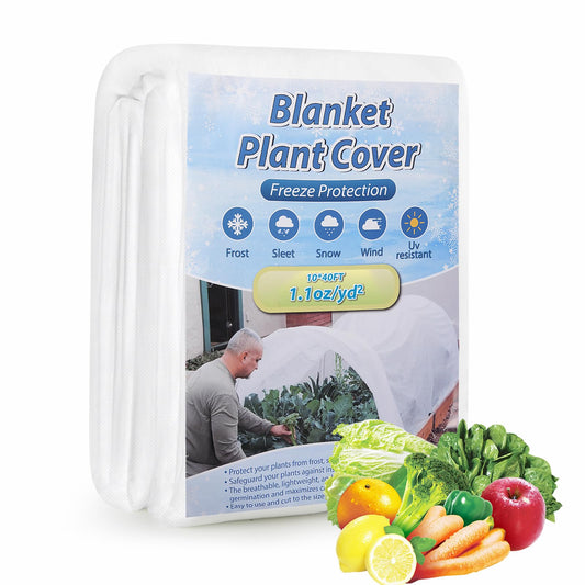 Plant Covers Freeze Protection,10 ft x 40 ft 1.1oz/yd² Thicker Floating Row Blanket Cover Fabric
