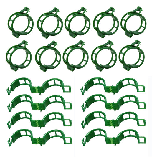 7Queen 100pcs Plant Support Clips - Green Tomato Clips for String Trellis, Grape Vine Clips for