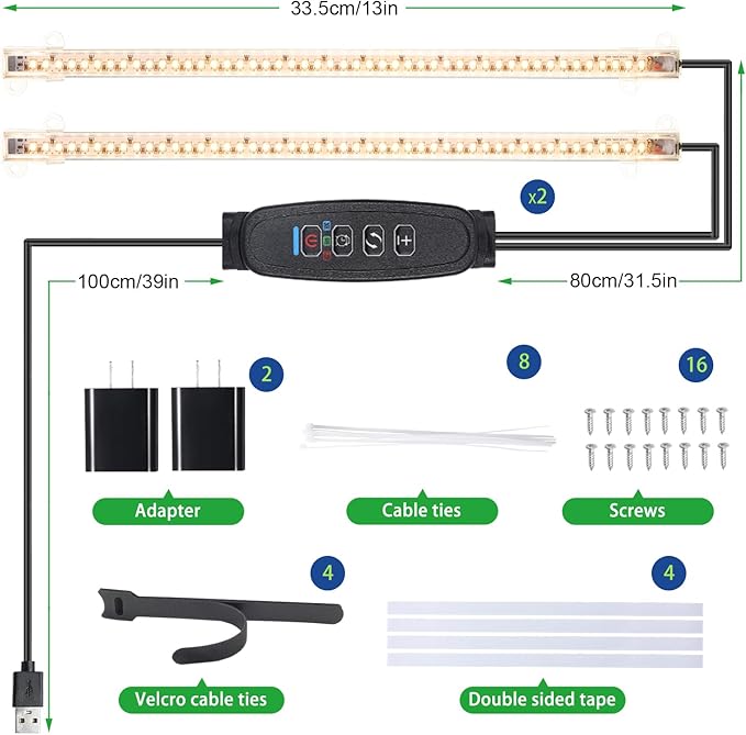 13 Inches LED Grow Light Strips, Grow Lights Match The Flower Stand for Indoor Plants，Full Spectrum