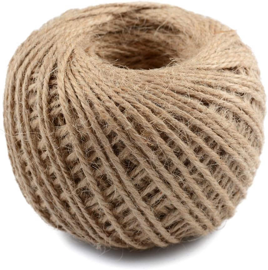 328 Feet Natural Jute Twine 3 Ply Gift Wrapping String DIY Rope Garden Twine Cord for Arts Crafts