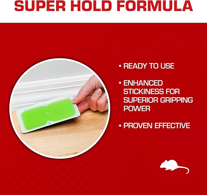 Tomcat Super Hold Glue Traps Mouse Size for Mice, Cockroaches, Spiders, and Scorpions