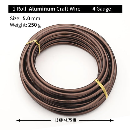 Bronze-5.0mm/4gauge-Anodized Aluminum Bonsai Training Wire 250g Large Roll,Many Size to