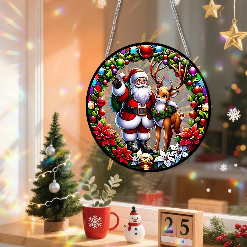 Sun Catchers Indoor Window, Acrylic Rainbow Suncatcher Window Hanging Decoration for Living Room