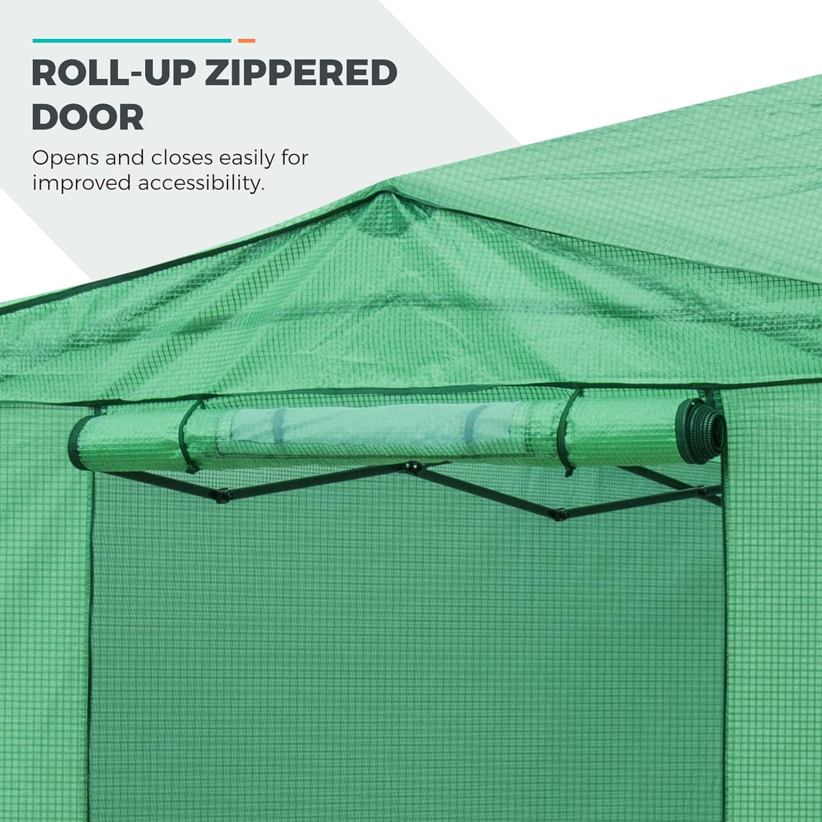 EAGLE PEAK Replacement Cover for 12x8 Portable Walk-in Pop up Greenhouse, Front and Rear Roll-Up
