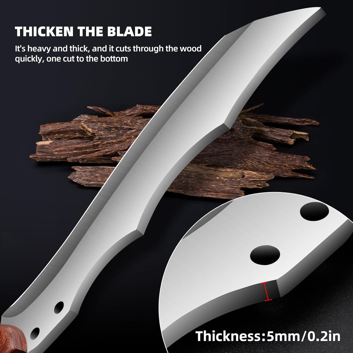 Outdoor Short Machete with Sheath for Cutting Trees, for Yard Work and for urvival Machete Ideal