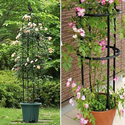 6ft Garden Obelisk Trellis for Climbing Plants-Rustproof Metal Pipe with Heavy Duty Plastic Coated