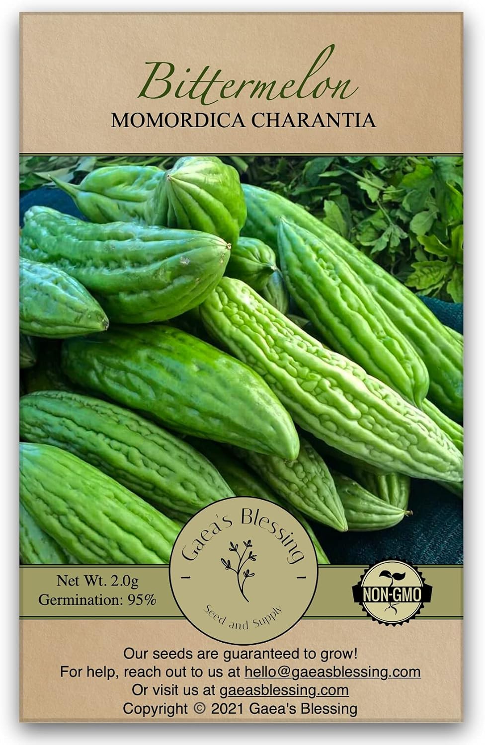 Gaea's Blessing Seeds - Bitter Melon Seeds - Bitter Gourd Heirloom Non-GMO Bittermelon Seeds with