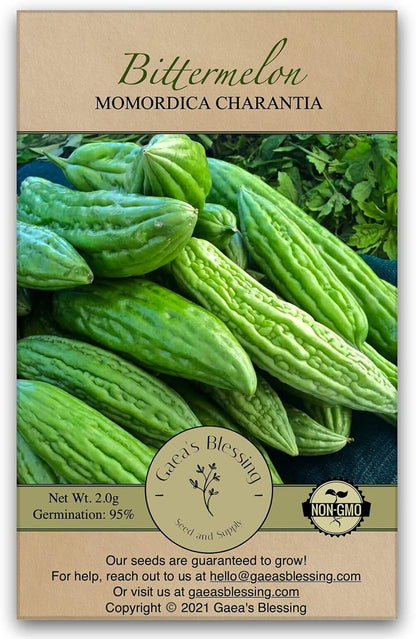 Gaea's Blessing Seeds - Bitter Melon Seeds - Bitter Gourd Heirloom Non-GMO Bittermelon Seeds with