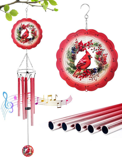 Wind Chimes for Outside with Cardinal Wind Spinner, Unique Gifts for Mom Grandma Women Birthday