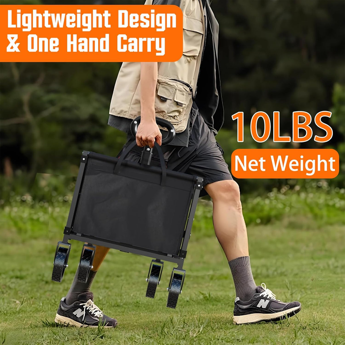 Wagons Carts Foldable, Lightweight Portable Utility Shopping Cart with Wheels, Folding Grocery