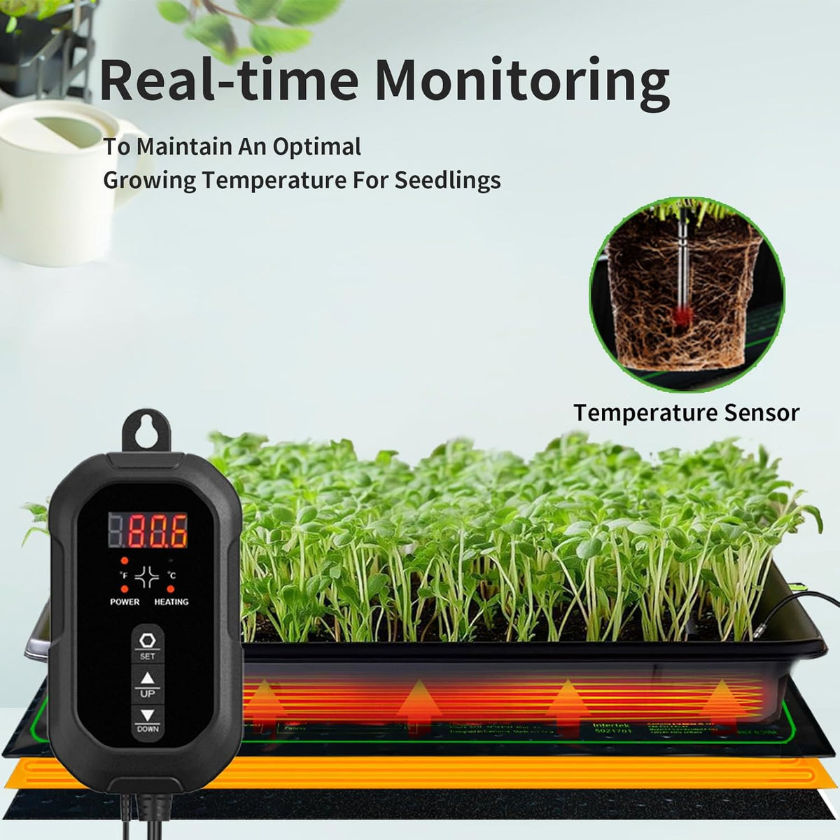 20"x 20" Seedling Heat Mat with Digital Thermostat Combo Set,ETL Certified and Durable Waterproof