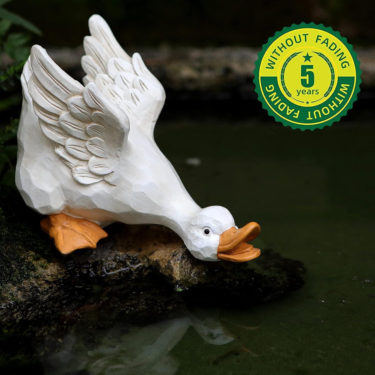 Duck Yard Decorations Outdoor Ornaments Set of 3, Resin Goose Sculpture Statue Front Porch Garden