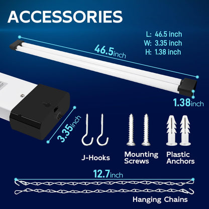 hykolity 1 Pack 4FT Linkable LED Shop Light for Garage, 6500lm, 4FT 60W Utility Light Fixture