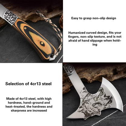 Multi-Functional Outdoor Axe - Garden Hatchet for Camping, Survival, and Tree Cutting - Portable
