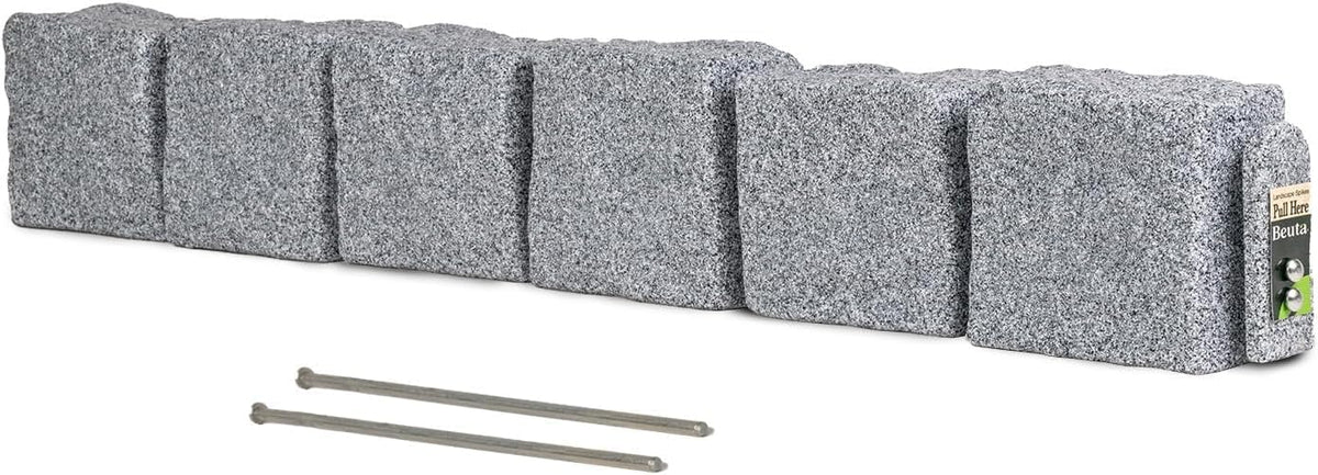 Beuta Landscape Edging | Garden Edging Border | Faux Stone Blocks for Lawn Edging, Flower Beds &
