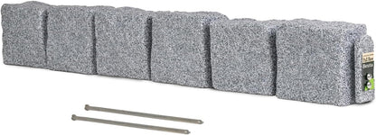 Beuta Landscape Edging | Garden Edging Border | Faux Stone Blocks for Lawn Edging, Flower Beds &