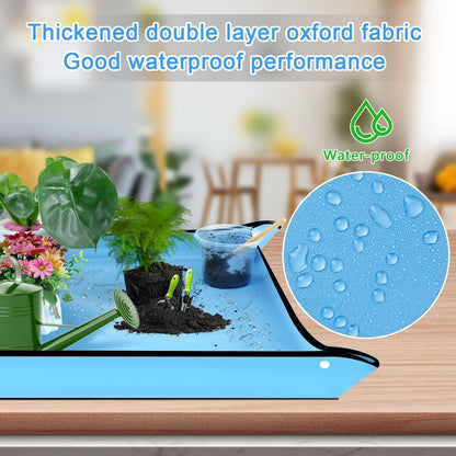 SupKing Repotting Mat 29.5"x 29.5" for Indoor Plant Transplanting Large Blue Garden Mat Gift for