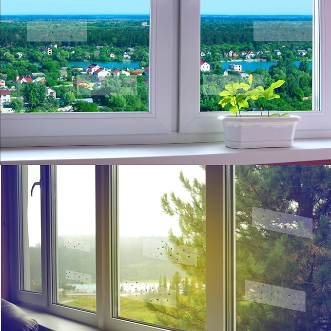 Mosqueda Window Fly Traps, 30 Pack Sticky Fly Traps for Indoors, Fly Catchers for Inside Home
