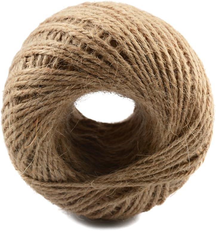 328 Feet Natural Jute Twine 3 Ply Gift Wrapping String DIY Rope Garden Twine Cord for Arts Crafts