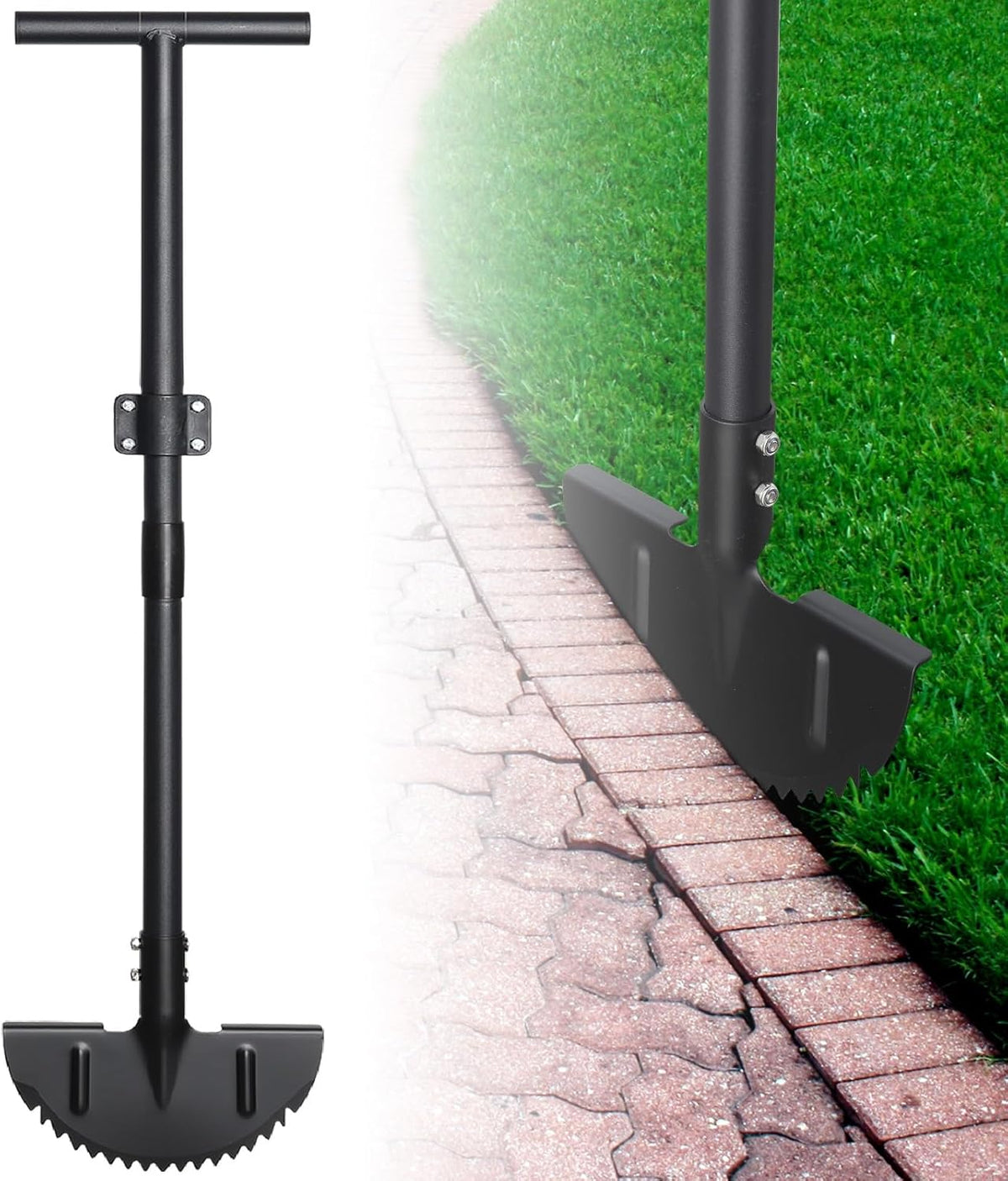 Heavy Duty Edger Lawn Tool, 34-49 in Adjustable Carbon Steel Weed Cutter with Comfort-Grip Rubber