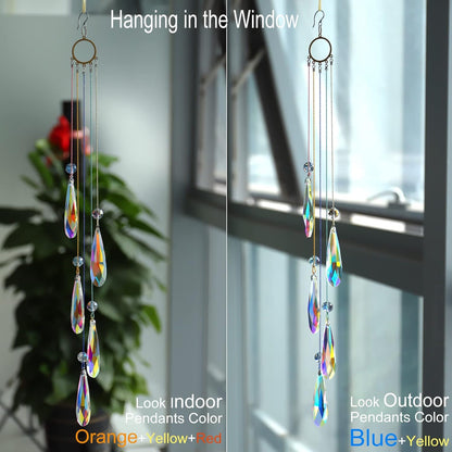 Crystals Teardrop Prisms Suncatcher Hanging Ornament Rainbow Maker for Home,Garden Decoration