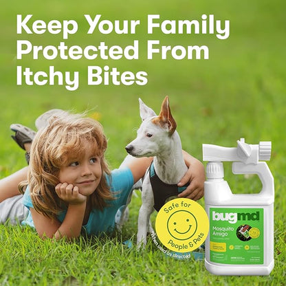 BugMD Mosquito Amigo Ant Killer & Bug Spray - Outdoor Roach, Cockroach, and Spider Killer, Fly and
