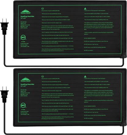 EAGLE PEAK 2 Pack Waterproof Seedling Heat Mat 10” x 20”, UL & MET-Certified Heating Pad for Seed