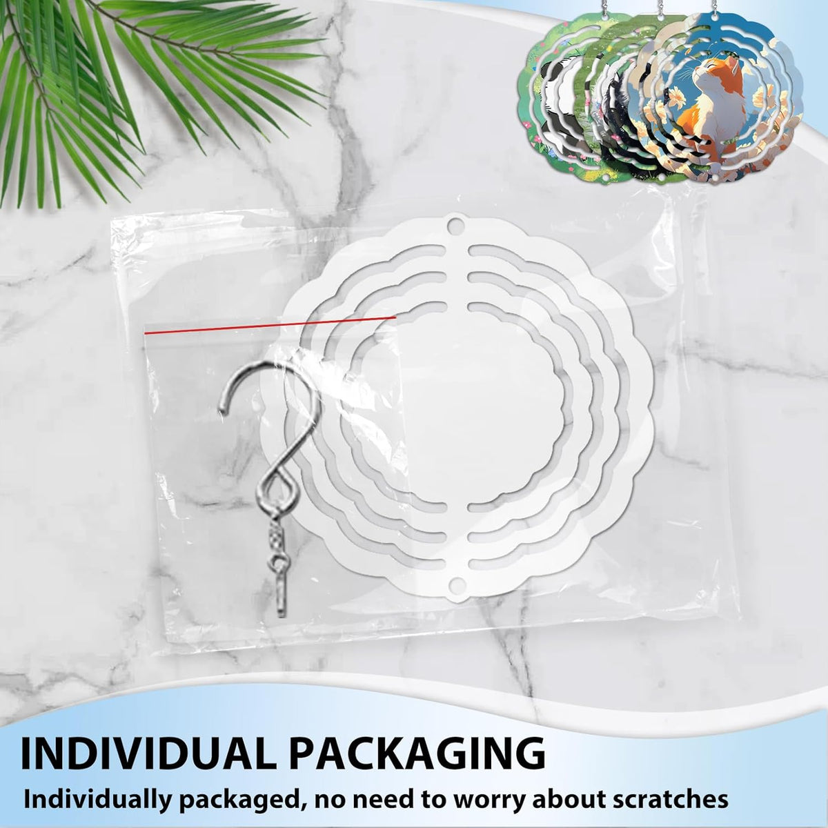 5 Pack 3 inch Sublimation Wind Spinners Blanks Wind Spinner Sublimation Blank Bulk 3D Aluminum