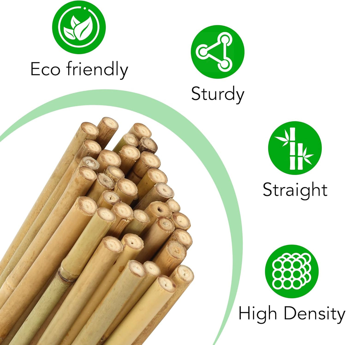 SWANGSA 40 Pack Bamboo Stakes for Plant 6 Feet,Bamboo Sticks Garden Plant Support Stakes Poles with