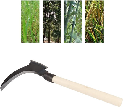 Weeding Sickle, High Manganese Steel Double Sickle Gardening Multipurpose Manual Agricultural