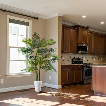Artificial Palm Tree, 7ft Fake Areca Palm Plant with Basket, Large Faux Phoenix Palm UV Resistant