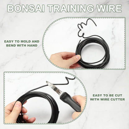 Bonsai Training Wire, 6mm x 9.8 ft Anodized Aluminum Floral Plant Training Wire Bendable Metal