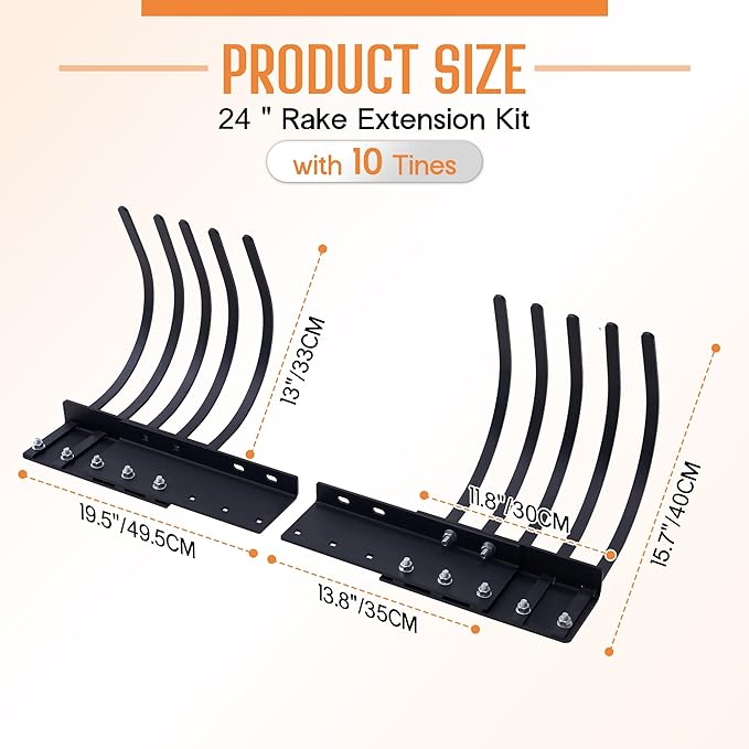 Specraft Tow Behind Landscape Rake Extension Kit, 2 Pack Width Expander with Heavy Duty Steel