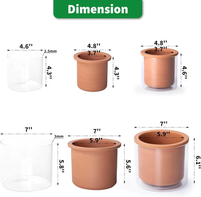 Phoenix Vine 4 Inch 6 Inch Self Watering Plants Pots, Design Terracotta Pots for Plants, Indoor