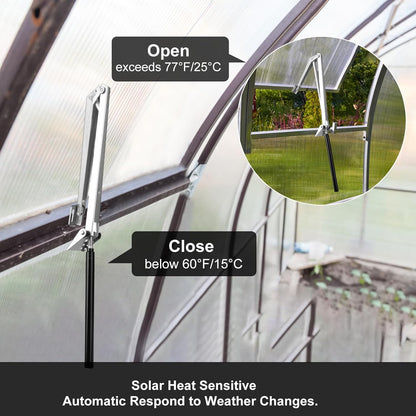 Auto Roof Vent Opener 2PCS Greenhouse Automatic Vent Window Opener Greenhouse Accessories Solar