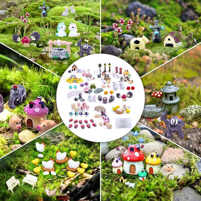 Dracarys Selected 100 Pcs Fairy Garden Accessories, Mini Resin Animals, Miniature Figurines, Micro