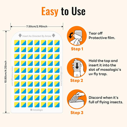 Mosalogic Sticky Card Plug Refill Replacement Glue Cards for Flying Insect Trap Indoor-10pack (No