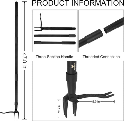Weed Puller Tool - Stand Up Heavy Duty Weeding Tool with 47.8'' Long Handle, Foot Platform Design &