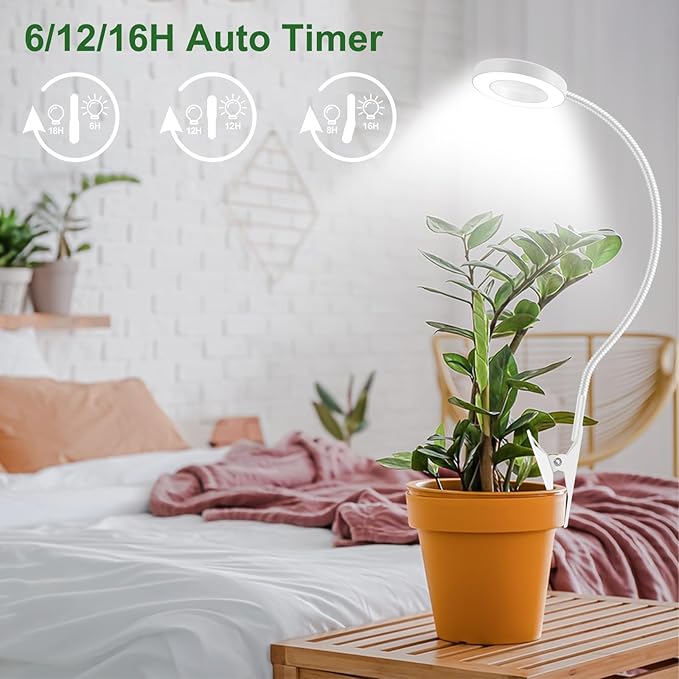 Wolezek 2 in 1 Grow Lights for Indoor Plants, 3 Colors Plant Lights for Indoor Growing with 360°