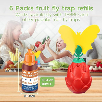 Fruit Fly Trap Refill Liquid Only, 2025 Upgrade Traps for Indoors, Efficient Gnat Killer Indoor