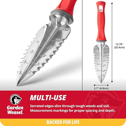 Garden Weasel Multi-Use Transplanter | Dig, Cultivate, Plant, Weed | Planting and Gardening Hand
