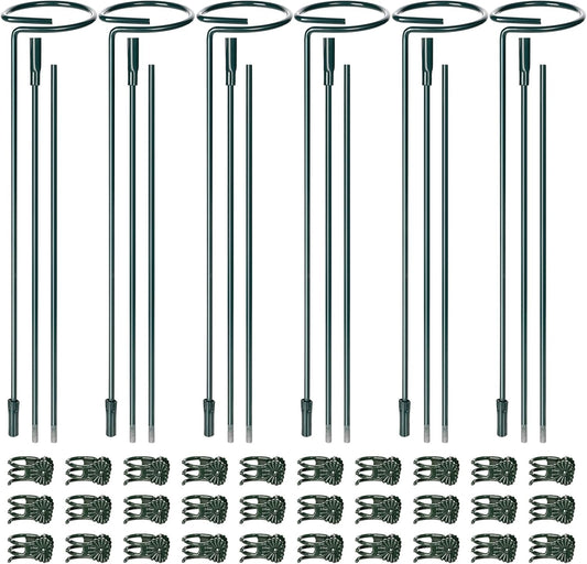 6 Sets Plant Stakes 12/25/36 Inch Adjustable Plant Support Stakes Tall for Indoor Outdoor Plant
